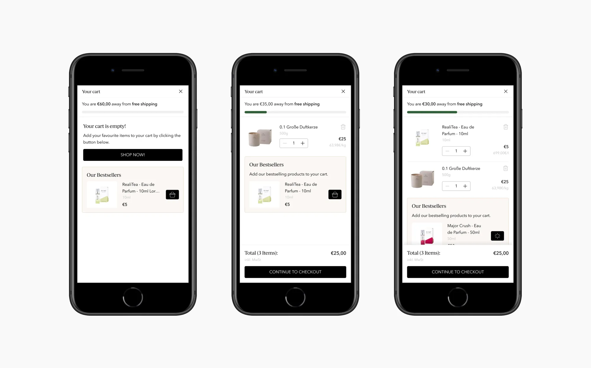 Hero overview of the Hashtag You push cart redesign