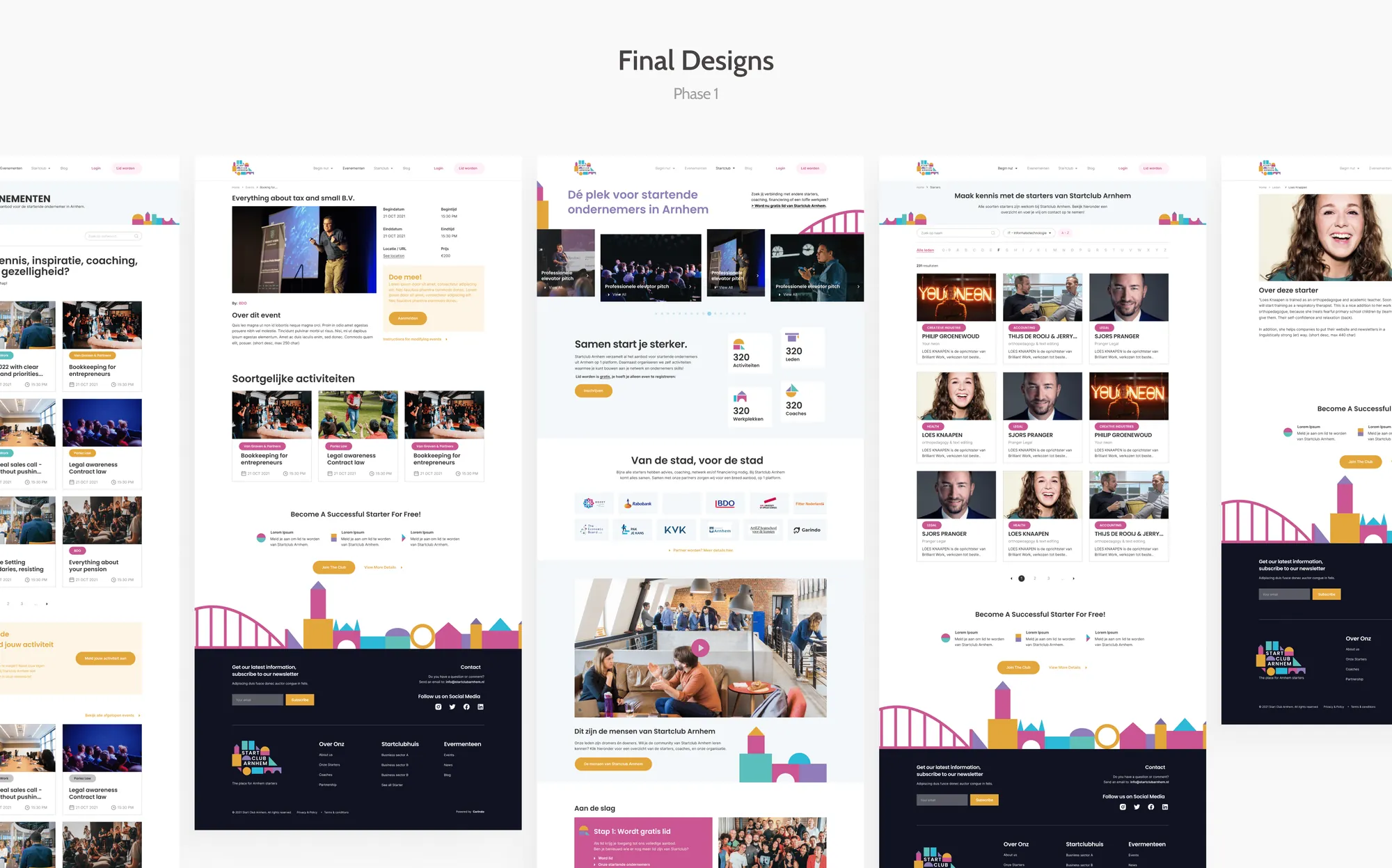 Phase one delivery: core StartClubArnhem pages